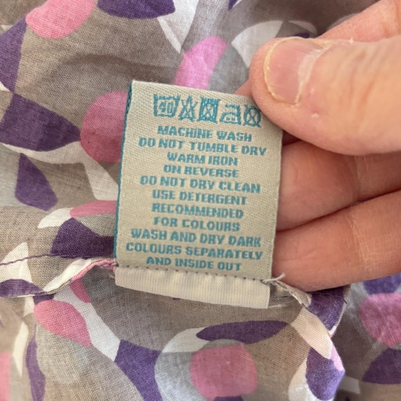 Boden Geometric Floral Tunic Top Womens Size 8 Preppy Office Classic Abstract - Picture 9 of 10